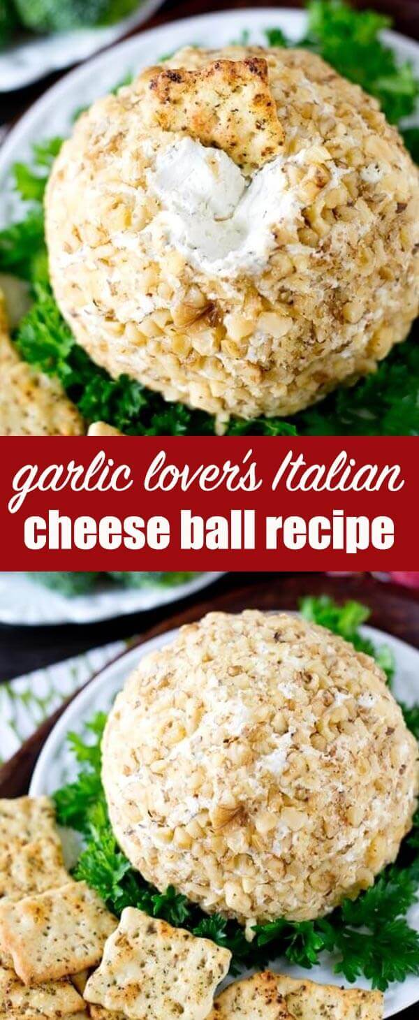Garlic Cheese Ball {With Parmesan and Italian Herbs}