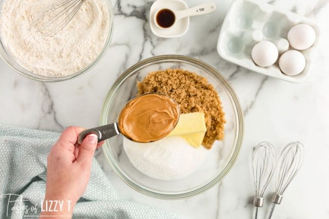 peanut butter in a measuring cup