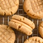 peanut butter cookies on a wire rack