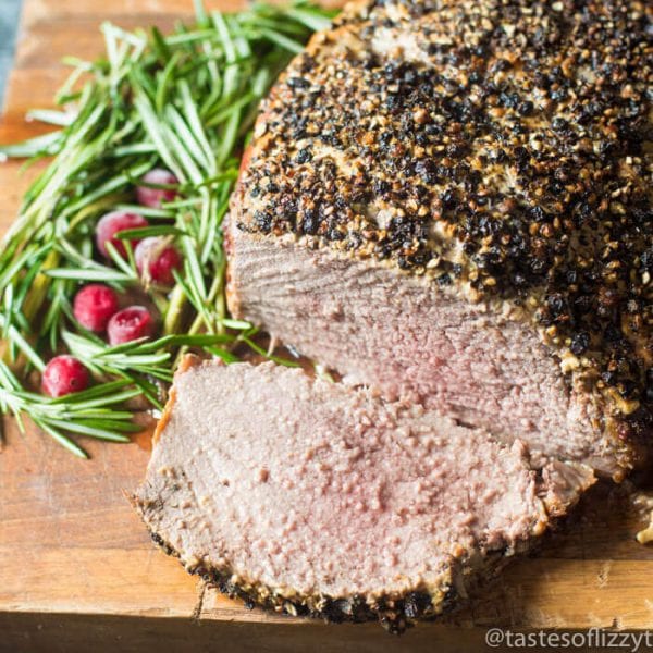 Sirloin Roast Beef with Peppercorn Crusted Top {Oven Roasting Tips}
