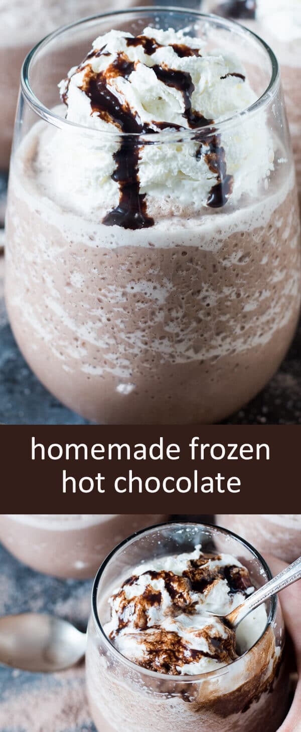 A frozen hot chocolate recipe that rivals any coffee shop drink! Creamy, double chocolate flavor and ready in under 5 minutes.