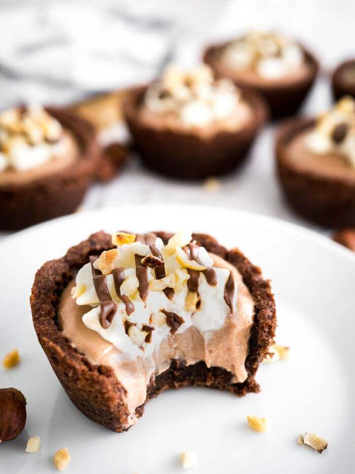 nutella cookie cup with a bite out