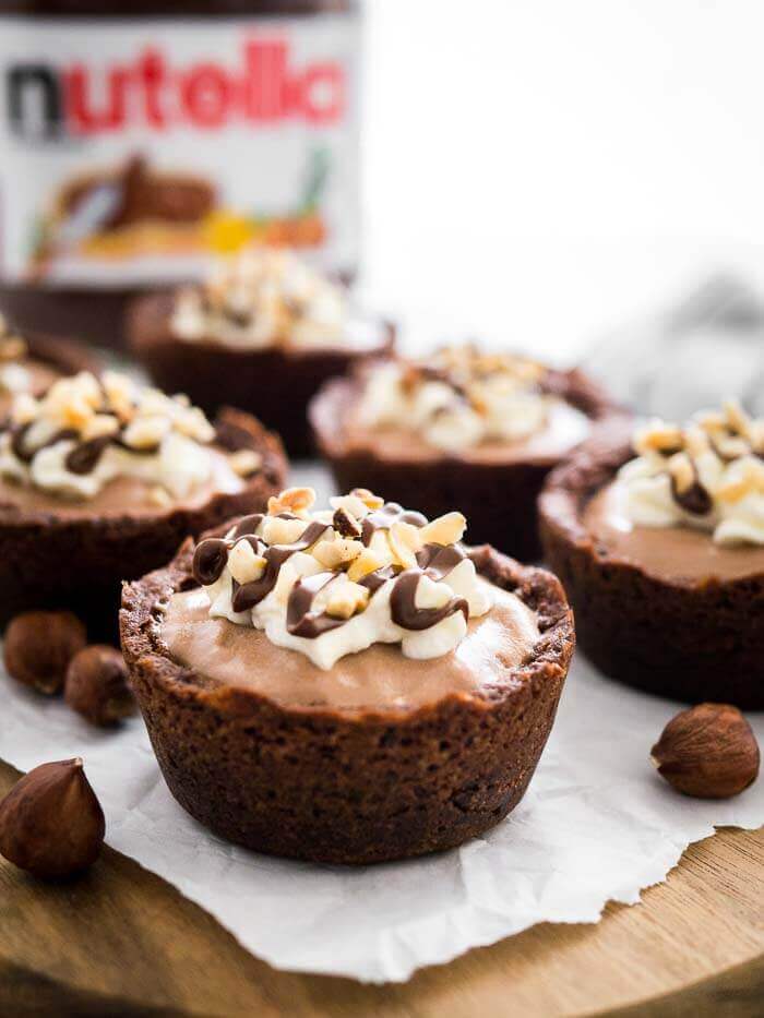 nutella cookie cups on a table