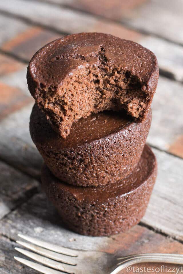 chocolate veggie muffin with a bite out