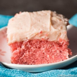 strawberry cake with strawberry frosting