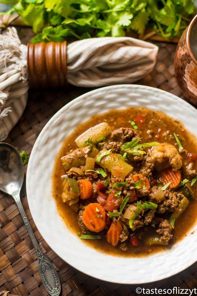 italian vegetable soup in a bowl