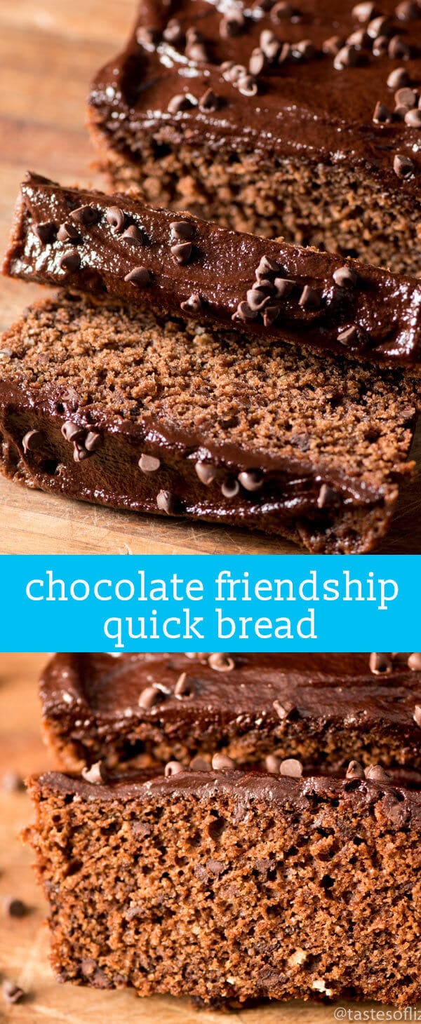 Chocolate Amish Friendship Bread {From Scratch Chocolate Quick Bread with Sweet Sourdough}. Chocolate Friendship Bread is a from-scratch chocolate quick bread made with sweet Amish sourdough starter. Easy to make and chocolate chips in each bite!