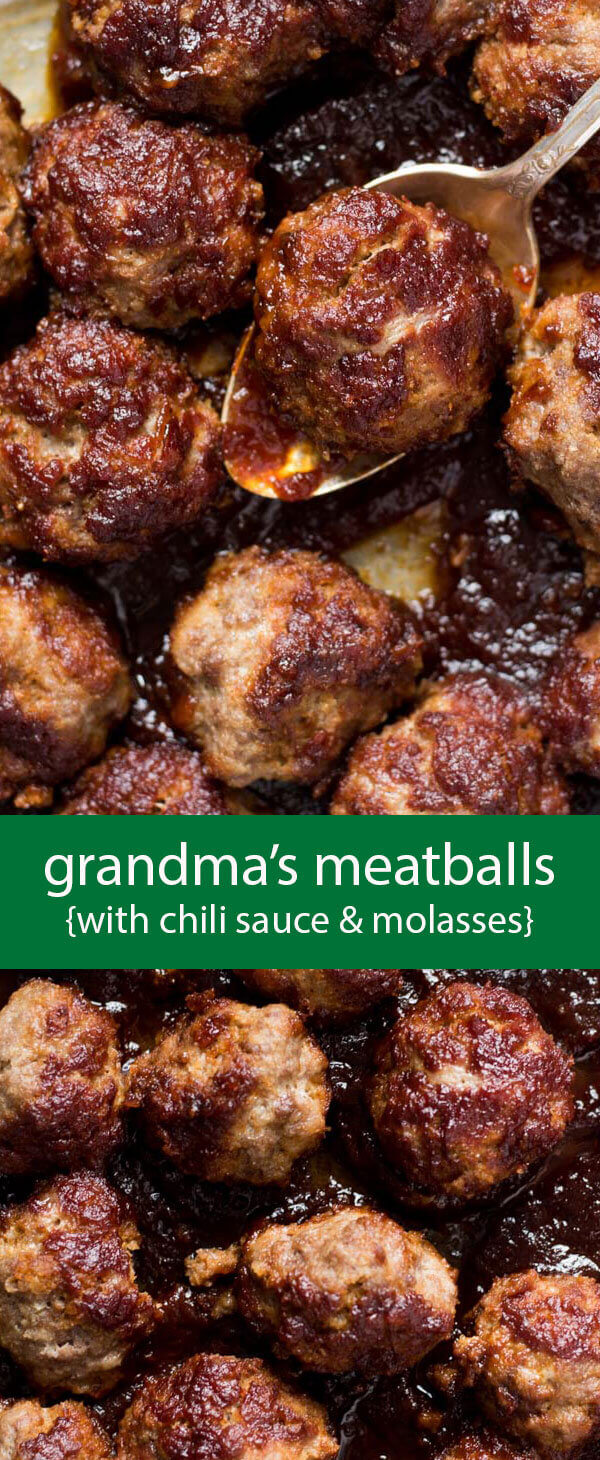 Grandma's Meatballs Recipe / molasses meatballs / chili sauce meatballs / meatball recipe / grandma's recipes / comfort food / easy dinner