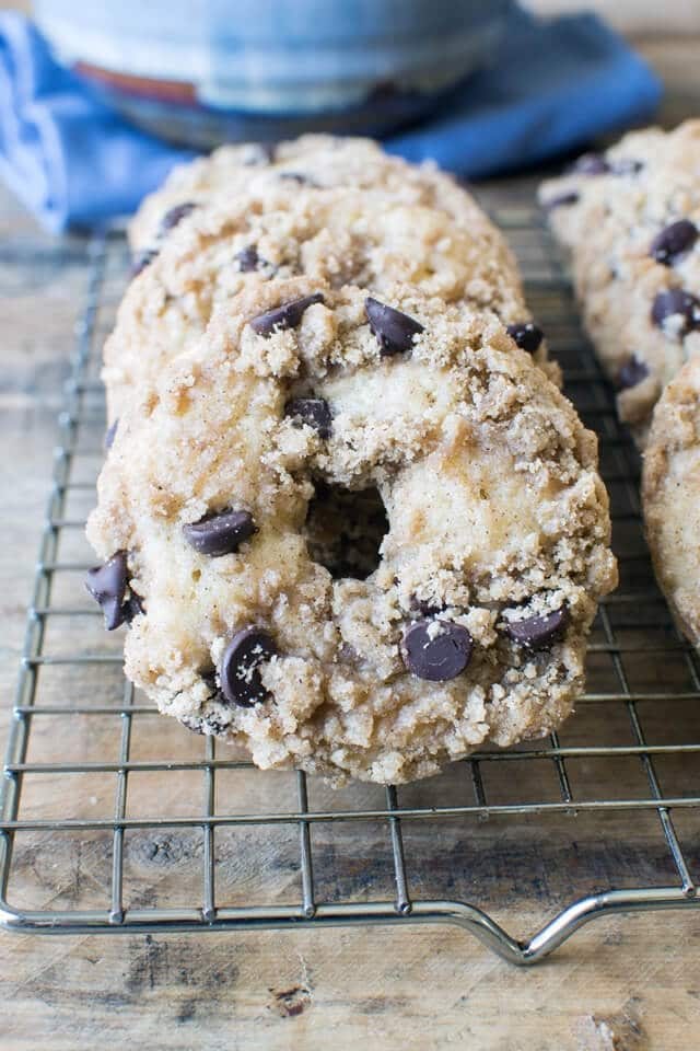 Chocolate Chip Coffee Cake Donuts