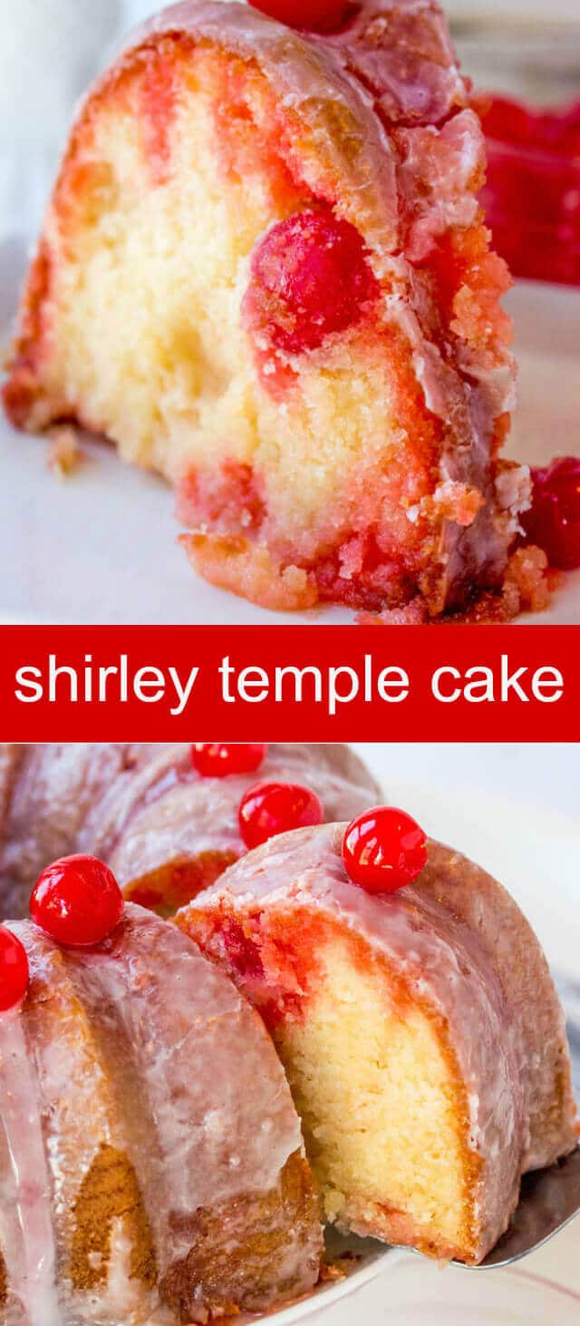 Shirley Temple Cake {A Twist on a Childhood Favorite} cake/ bundt cake/ cherry A light and delicious bundt, this Shirley Temple Cake will evoke the inner child in us. Full of lemon lime and cherry flavor this cake is truly addicting!