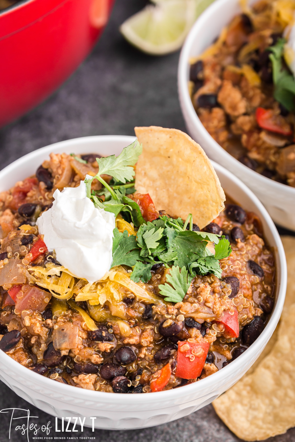 Black Bean Chicken Chili Recipe | Tastes of Lizzy T