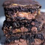 gooey caramel brownies