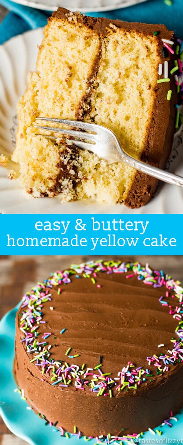 Homemade Yellow Cake Recipe {How to Make From-Scratch Buttery Yellow Cake} Hints for making a homemade yellow cake recipe. Use the right ingredients and special egg technique for a fluffy, buttery from-scratch cake.