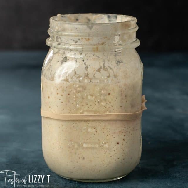 sourdough starter in a pint jar