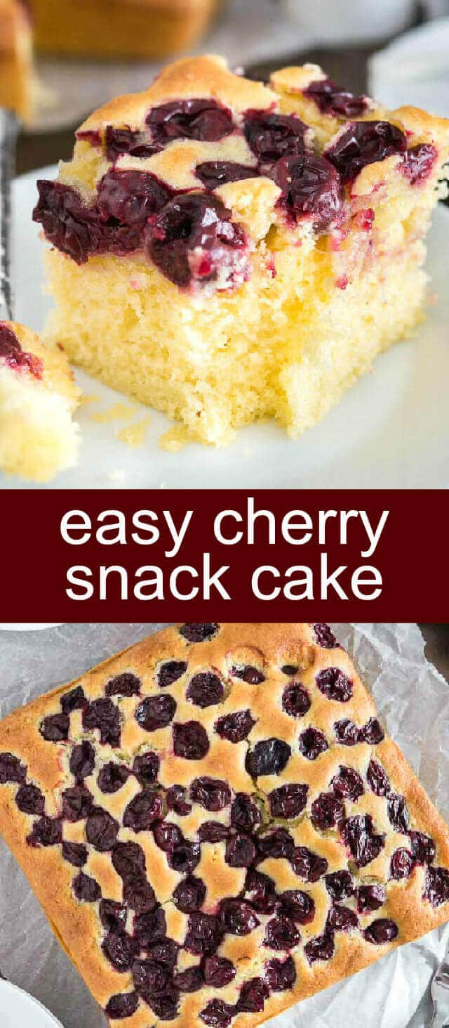 Easy Cherry Snack Cake {An Easy Cherry Snack Cake Recipe}