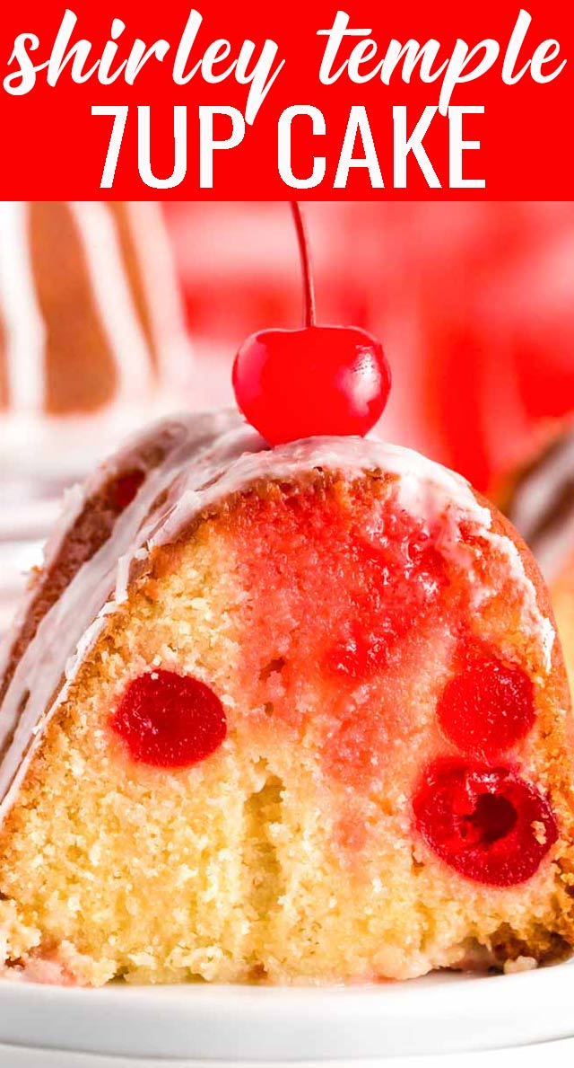 A light and delicious bundt, this Shirley Temple Cake will evoke the inner child in us. Full of lemon lime and cherry flavor this cake is truly addicting! via @tastesoflizzyt
