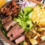 bowl of steak and potato salad