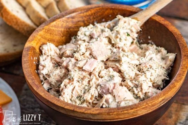 mixed tuna salad in a bowl