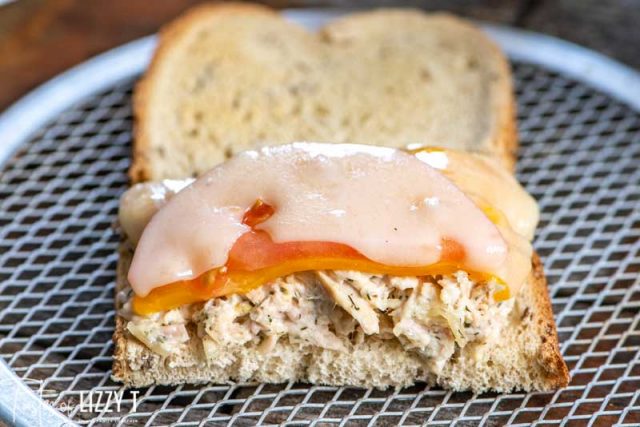 tuna melt with melted cheese