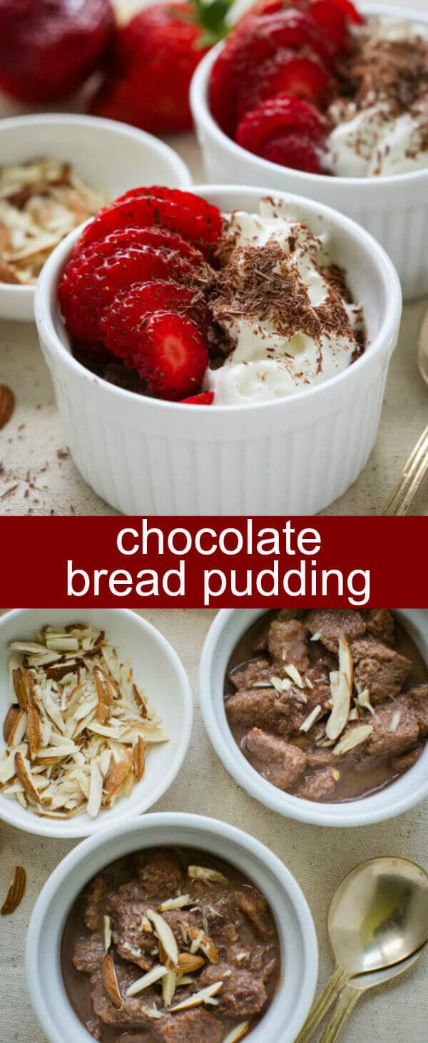 Chocolate Bread Pudding {An Easy Fast Bread Pudding Recipe} chocolate/bread pudding/ dessert Satisfy your chocolate cravings with this Delicious Chocolate Bread Pudding without feeling guilty. A great recipe to satiate your love for chocolates.