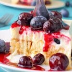 No Bake Blueberry Waffle Cake