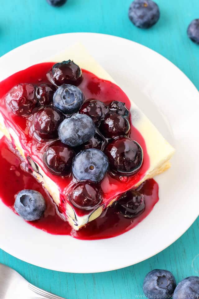 No Bake Blueberry Waffle Cake