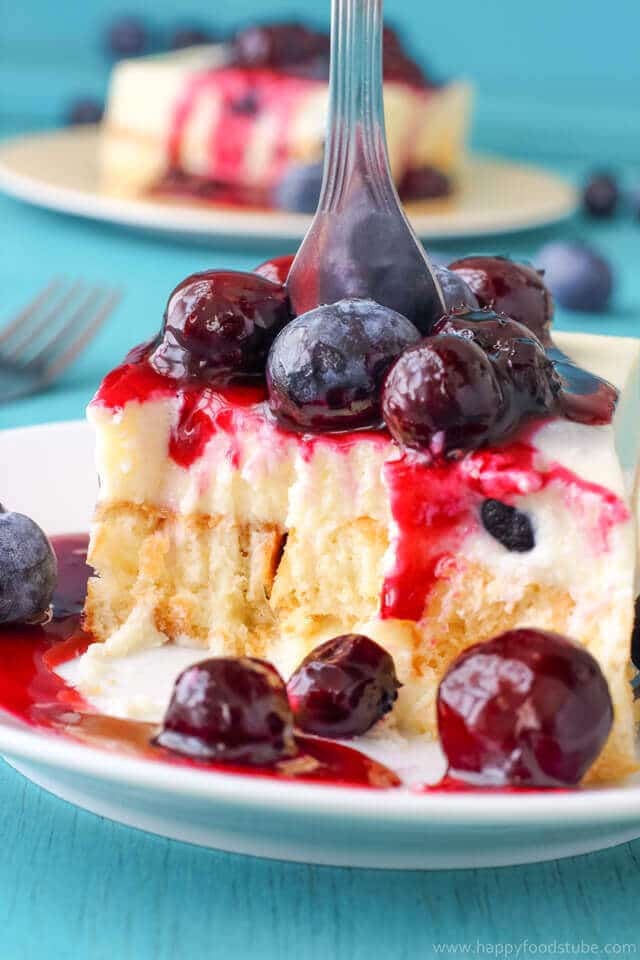 No Bake Blueberry Waffle Cake