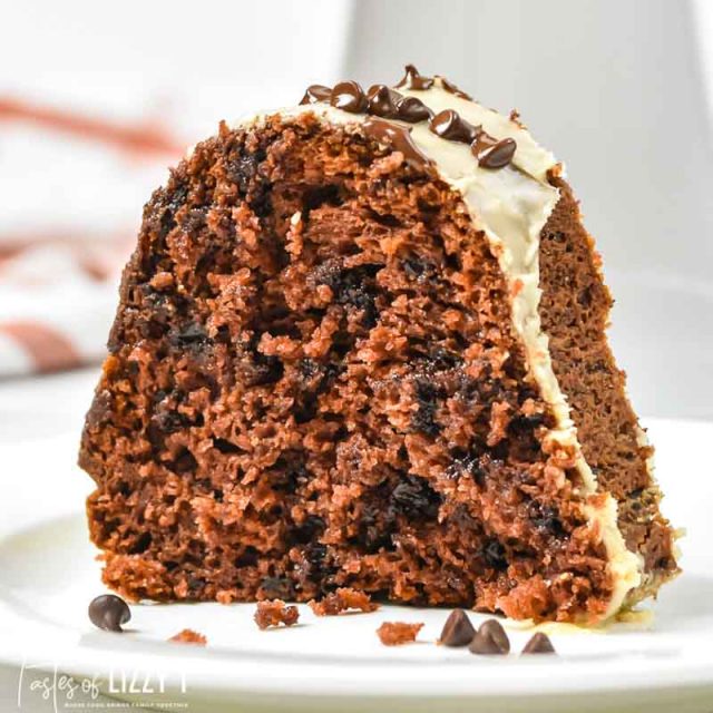 slice of bundt cake on a plate