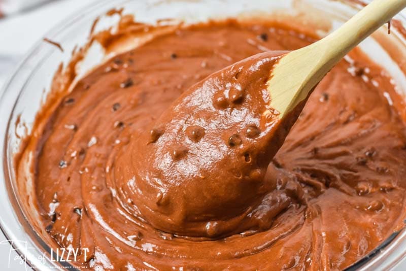 cake batter in a mixing bowl