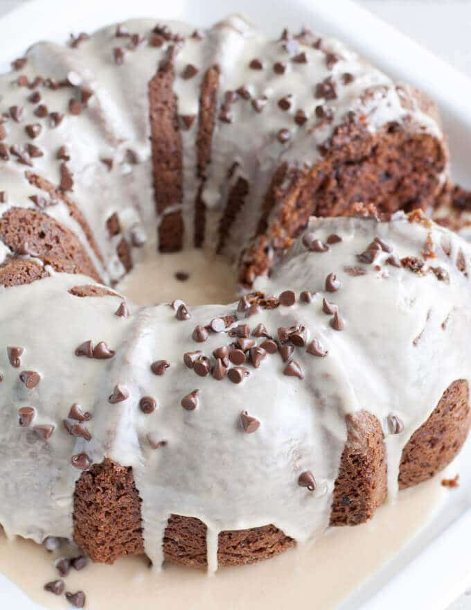 Peanut Butter Chocolate Chip Bundt Cake {An Easy SemiHomemade Bundt Cake}