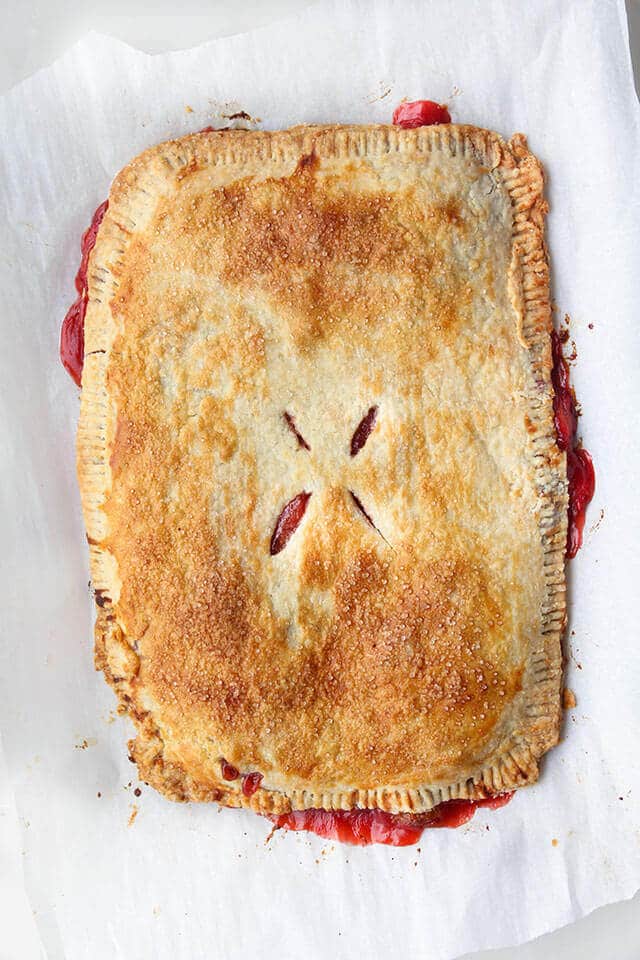 Strawberry Rhubarb Slab Pie