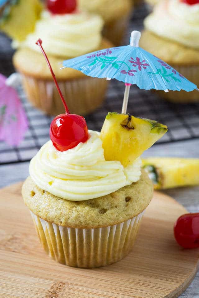 Pina Colada Cupcakes {A Fresh Fruity Cupcake for Summertime}