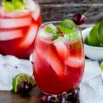 Homemade Cherry Limeade - How to make cherry limeade at home with REAL cherries and limes. The recipe makes delicious summer drink made with NO food coloring or fake ingredients.