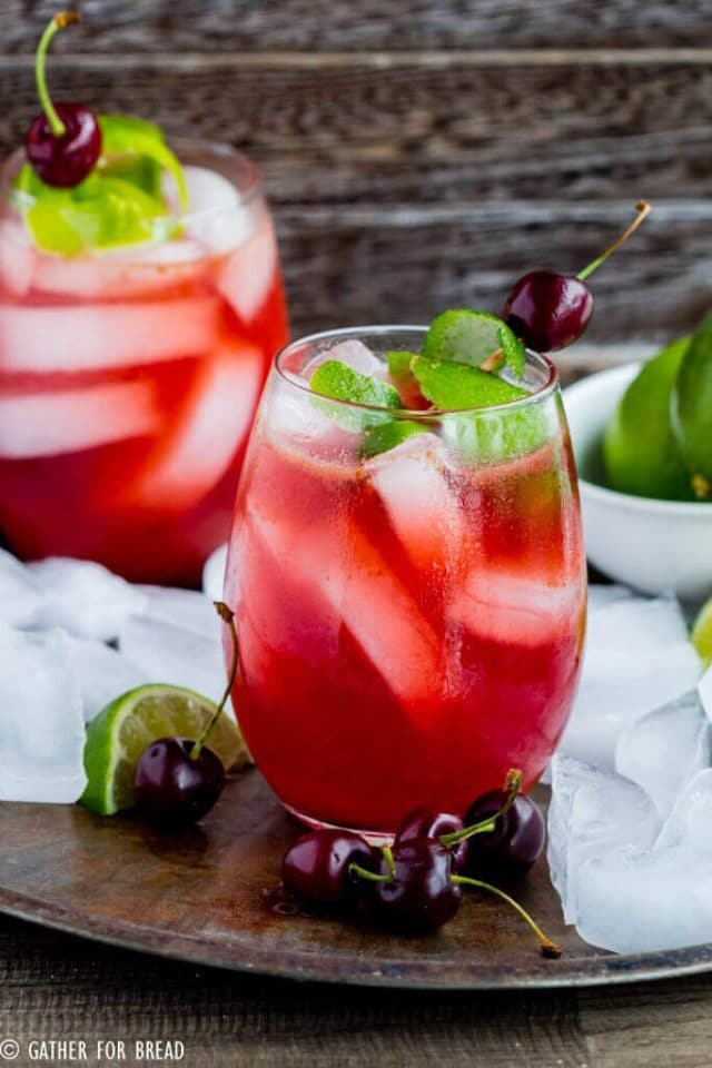 Homemade Cherry Limeade - How to make cherry limeade at home with REAL cherries and limes. The recipe makes delicious summer drink made with NO food coloring or fake ingredients.