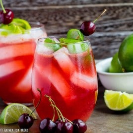 From Scratch Homemade Cherry Limeade Recipe with Fresh Fruit