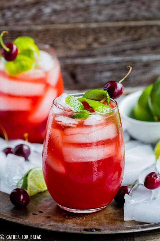 Homemade Cherry Limeade - How to make cherry limeade at home with REAL cherries and limes. The recipe makes delicious summer drink made with NO food coloring or fake ingredients.