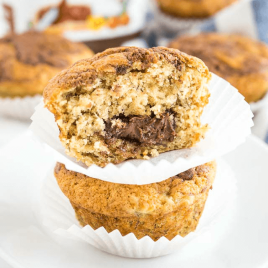 Nutella Stuffed Banana Muffins