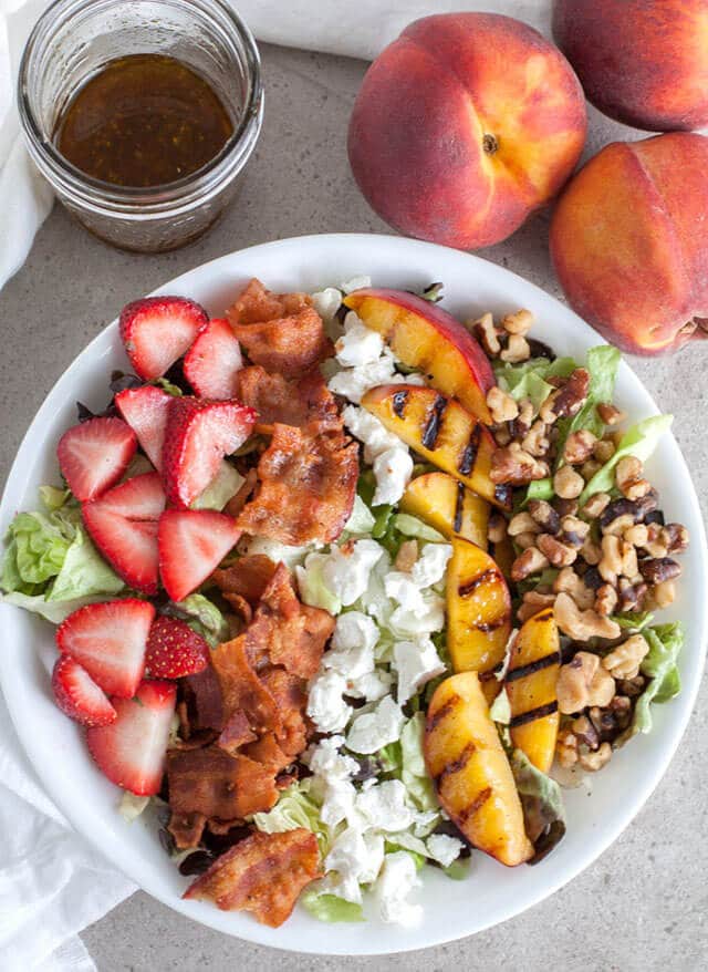 Grilled Peach and Bacon Salad
