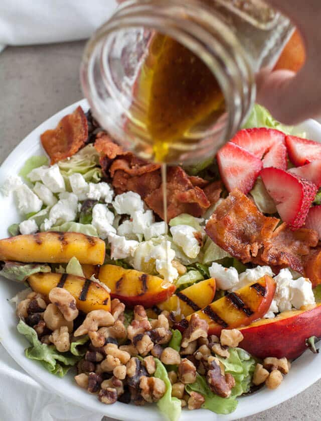 Grilled Peach and Bacon Salad