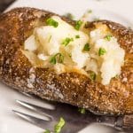 cooking baked potatoes in the oven