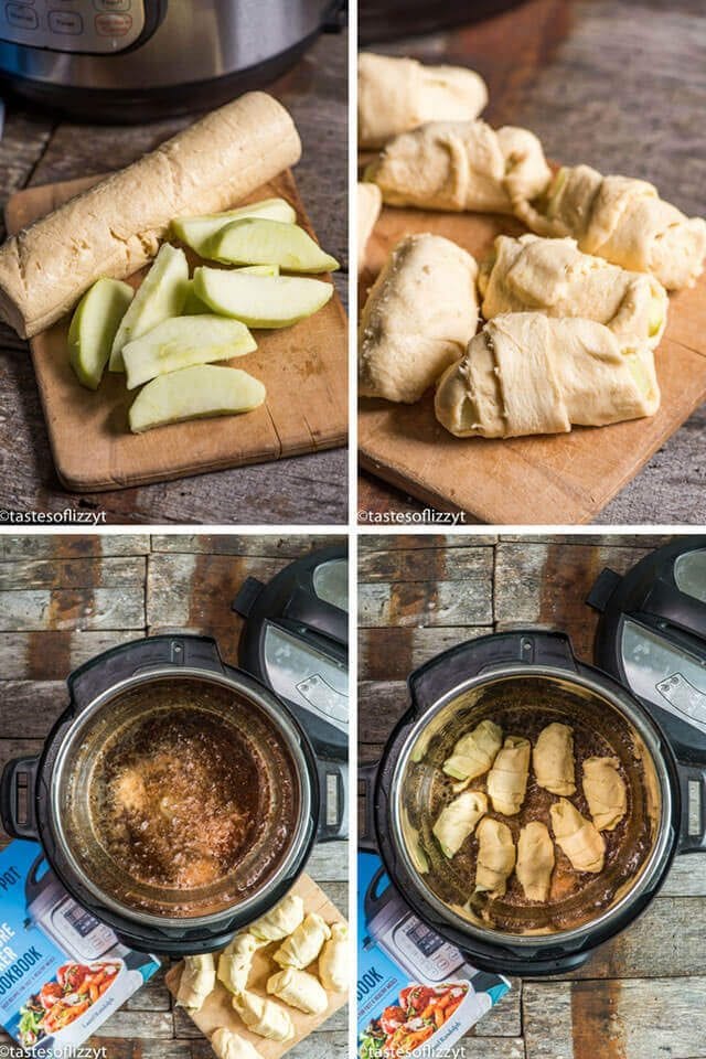 instant pot apple dumplings - easy dessert recipe in under 30 minutes