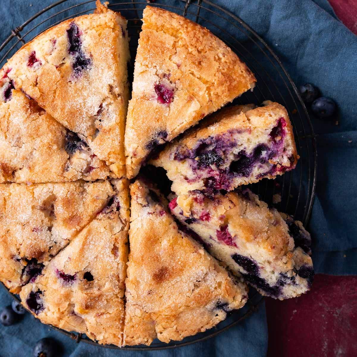 Red White and Blue Berry Cake-image
