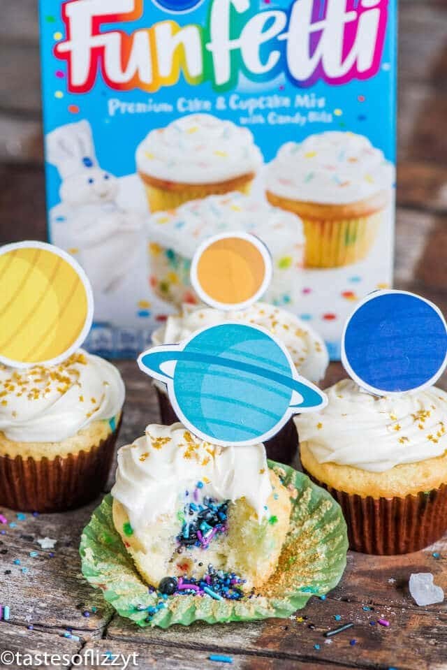 solar system cupcakes with a box mix