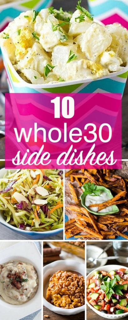 whole30 side dish recipes for the family (sweet potato fries and salads)