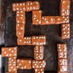domino brownies on a baking sheet