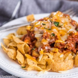Frito Chili Pie - a delicious easy family-friendly dinner with ground beef.