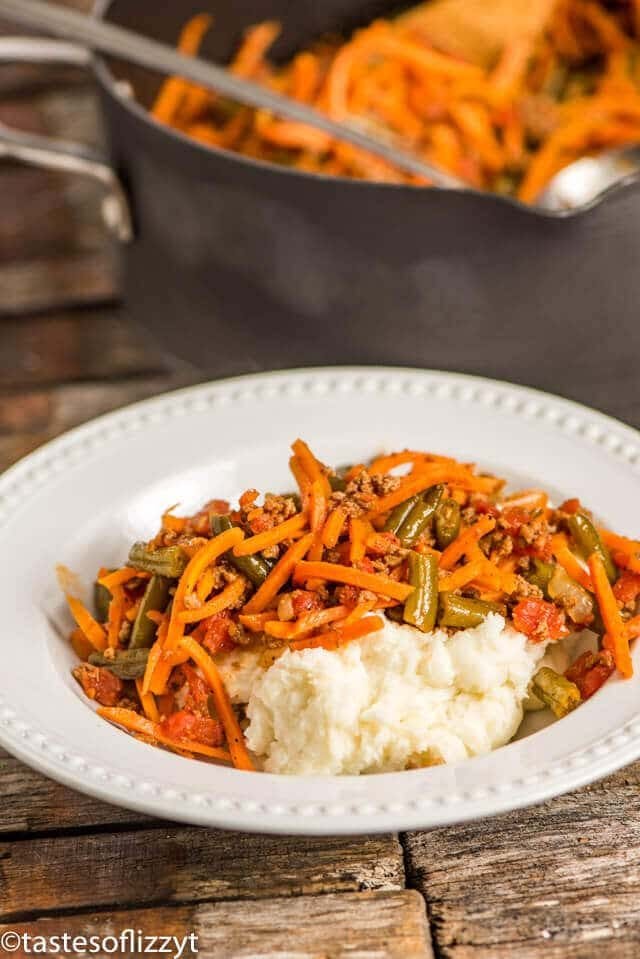 plate of veggies and potatoes