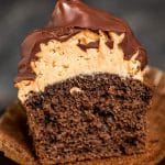 Buckeye Cupcakes {Chocolate Dipped Hi Hat Cupcake Recipe}