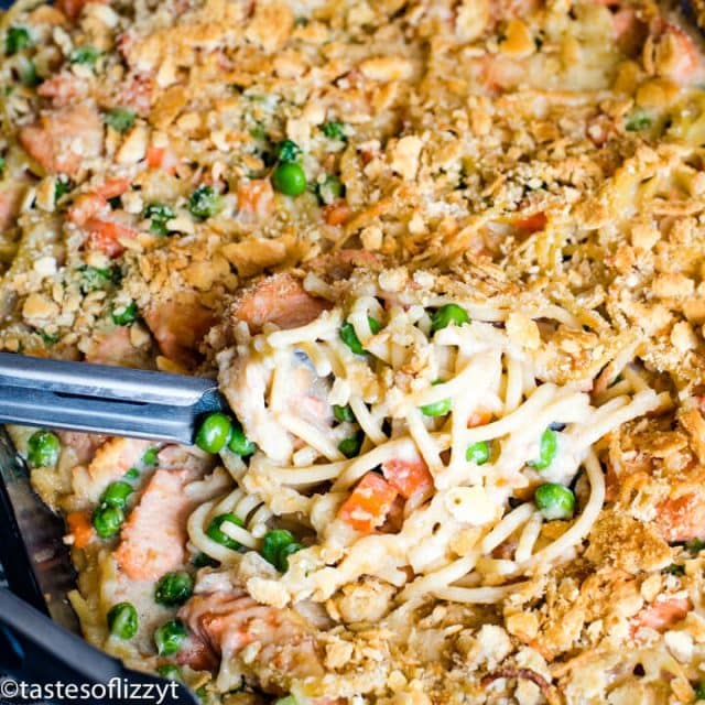 chicken casserole in a baking pan