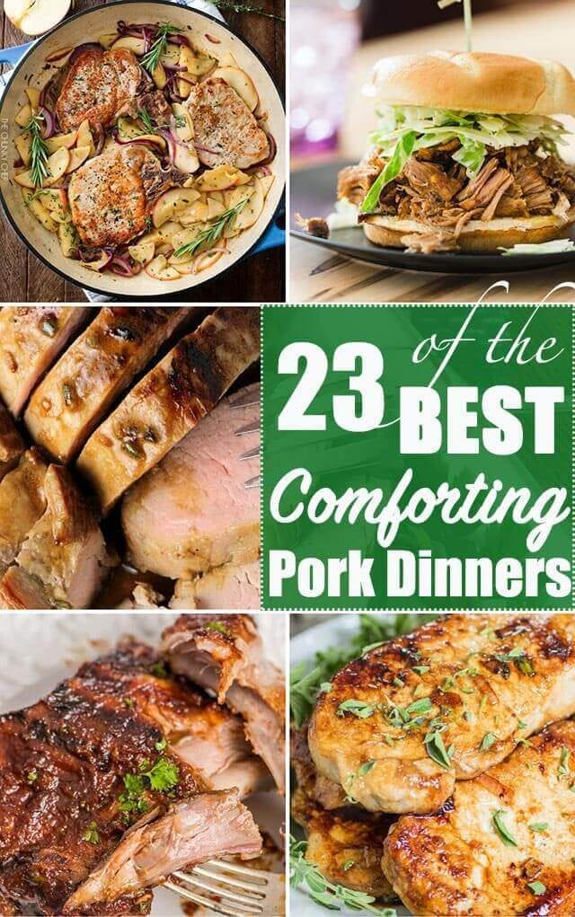 pork dinner collage